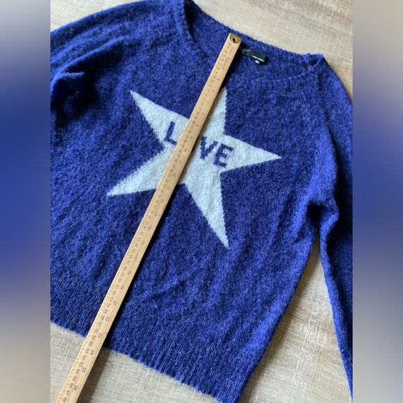 291 Venice Women’s Pullover Alpaca blend Sweater Blue LOVE STAR SPELLOUT s sz 1 - Picture 10 of 12